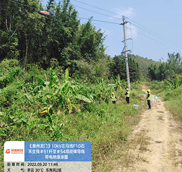 惠州龍門10kV左馬線F10石禾支線＃51桿至＃54塔段裸導(dǎo)線帶電絕緣涂覆